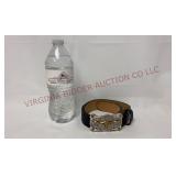 Tony Lama Leather Belt w Longhorn Steer Buckle