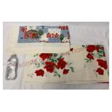 Vintage Farm & Roses Fabric Tablecloths - See Desc