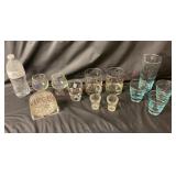 Vintage Acrylic Coaster Set & Barware Bar Glasses