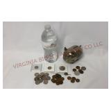Foreign & Amer Coins, Lunt Silver Plate Piggy Bank