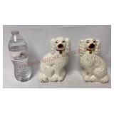 Vintage Staffordshire Spaniel Mantle Dogs - Pair
