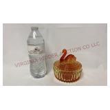 Vintage Jeannette Swan Lipstick Powder Jar / Dish