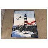 Vintage Biederlack Lighthouse Blanket - 52"x72"