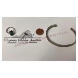 Krementz Filigree Cuff Bracelet & SF Ring