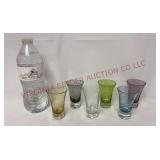 Etched Glass Shot Glasses / Shooters - Set of 6