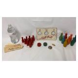 Vintage Wooden DeLuxe Bowling Game w Instructions
