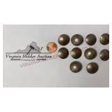 Vintage Buffalo Nickel Metal Buttons - Set of 10
