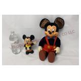 Vintage Mickey Mouse Coin Bank & Applause Plush