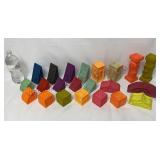 Vintage Rubber Squeaky Toy Block Set - 22pc