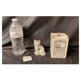 Fenton Iridescent Calendar Cat - March - Signed