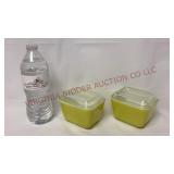 Vintage Pyrex 501 B Yellow Refrigerator Dishes