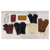 Vintage Cigarette Case, ZIp Pouch & Leather Gloves