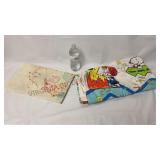 Vtg Care Bears Pillowcase & Snoopy Arcade Sheet