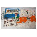 Leprechaun Tea Towel & Vintage Tablecloths (2)