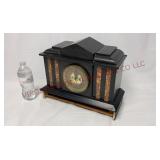 Antique Ansonia Black Slate Marble Mantle Clock