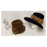 Vintage Chapeau Velour Feathered Hats