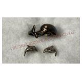 Jewelry - Sterling Silver Dolphin Ring & Earrings