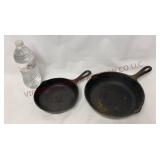 No 3 & No 5 Double Spout Cast Iron Skillets