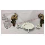 Mid Century Daisy Wall Plaques & Candleholder