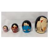 Japanese Kokeshi Wooden Nesting Doll Set