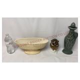 McCoy Pottery Planter, West German Owl & Decanter