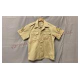 1/4 Sleeve Khaki Shirt - Size Small