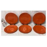 Rachael Ray Double Ridge Tangerine Dinner Plates