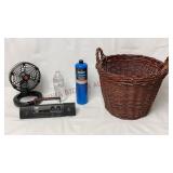 Personal Fan, Propane, Clock Radio & Basket