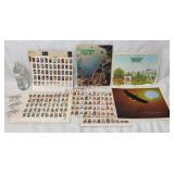 Vtg Wildlife, Fish & Flower Books & Postage Stamps
