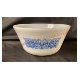 1950s Federal Blue Tulip Milk Glass 7' Mixing Bowl