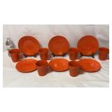 Rachael Ray Double Ridge Tangerine Dinnerware