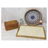 Storage Basket, Round Tray & Breakfast Bed Tray