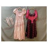 Vintage 1980s Puff Sleeve Lace Prom Dresses