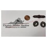 900 Silver Brooch & 925 Silver Cameo Earrings