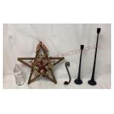 Primitive Barn Star Decor & Candle Holders