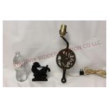 VIntage Cast Iron Rooster Napkin Holder & Sconce