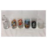 Vtg Character Glasses, Mae West & Flinstones Mug
