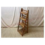 4-Tier Wooden Foldable Ladder Shelf - 16.5' Wide