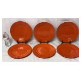 Rachael Ray Double Ridge Tangerine Dinner Plates