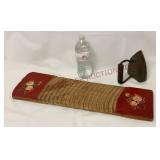 Antique Painted Washboard & 6 lb Flat / Sad Iron