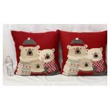 Novogratz Christmas Bears 18' Accent Pillows - 2