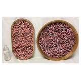 Leopard Print Wooden Serving Trays - Set of 2