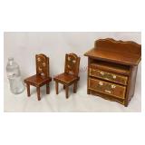 Vintage Hand Painted Folk Art Doll Furniture