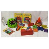 Outdoor Toys - Sidewalk Chalk, Helmet, Ring Toss