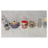 Vintage Coffee Mugs, Milk Bottle & Sugar / Shakers