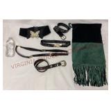 Ladies Belts & Leather Bag w Fringe