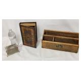 Spiral Letter Holder, Faux Book & Desk Organizer