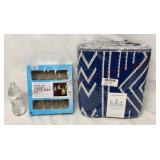 Patio String Lights & 5'x8' Outdoor Rug - NEW