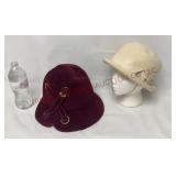 Vintage Ladies Cloche Hat & Wool Felt Hat