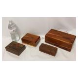 Vintage Lane Cedar Box & Smaller Wooden Boxes